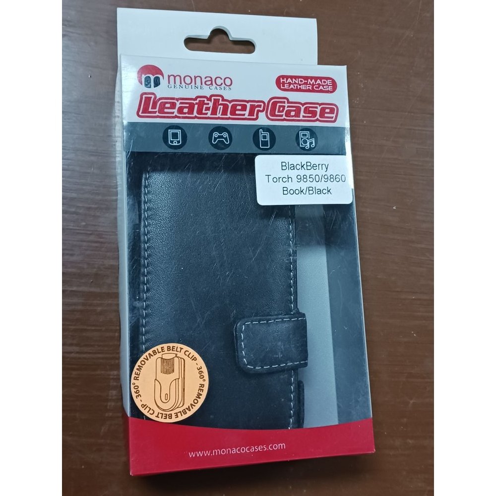 Monaco Genuine Cases Leather Case BlackBerry Torch 9850/9860 Book/Black NEW